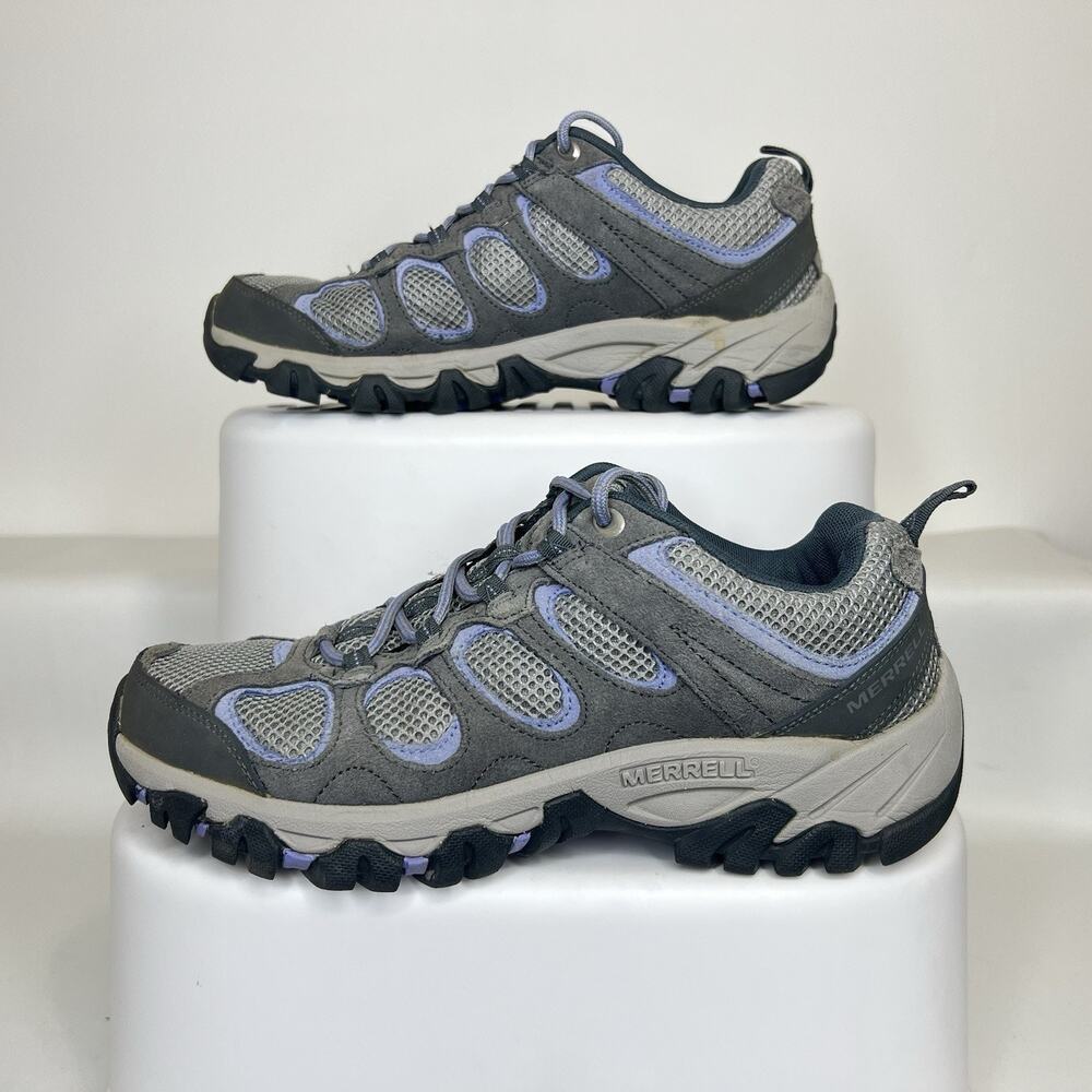 Merrell Moab Ventilator Womens Size 8 Gray Purple Vibram Hiking Walking Sneakers - Picture 2 of 11